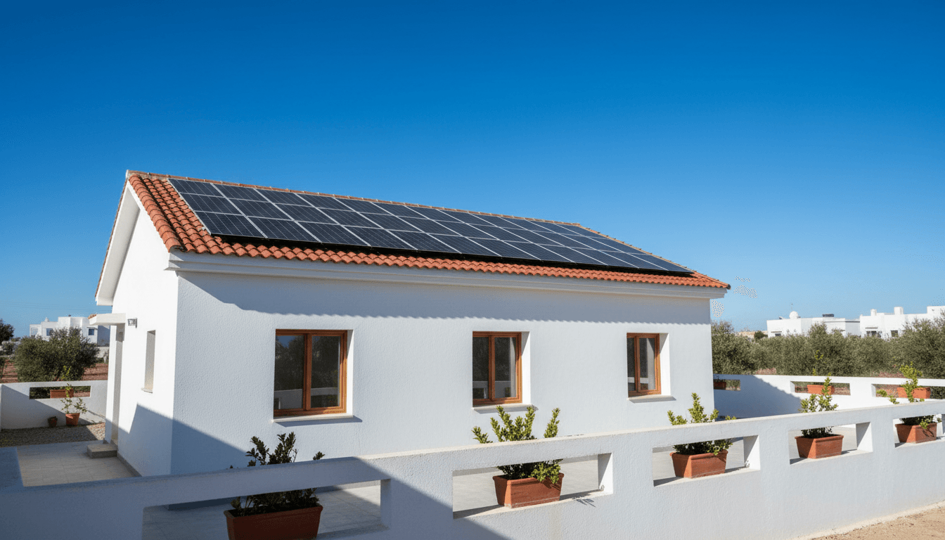 Maison autonome avec panneaux solaires en Tunisie
