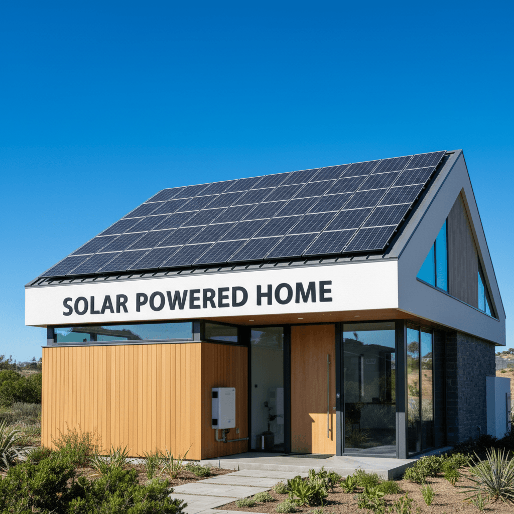 Maison individuelle avec panneaux solaires sur le toit à Sousse