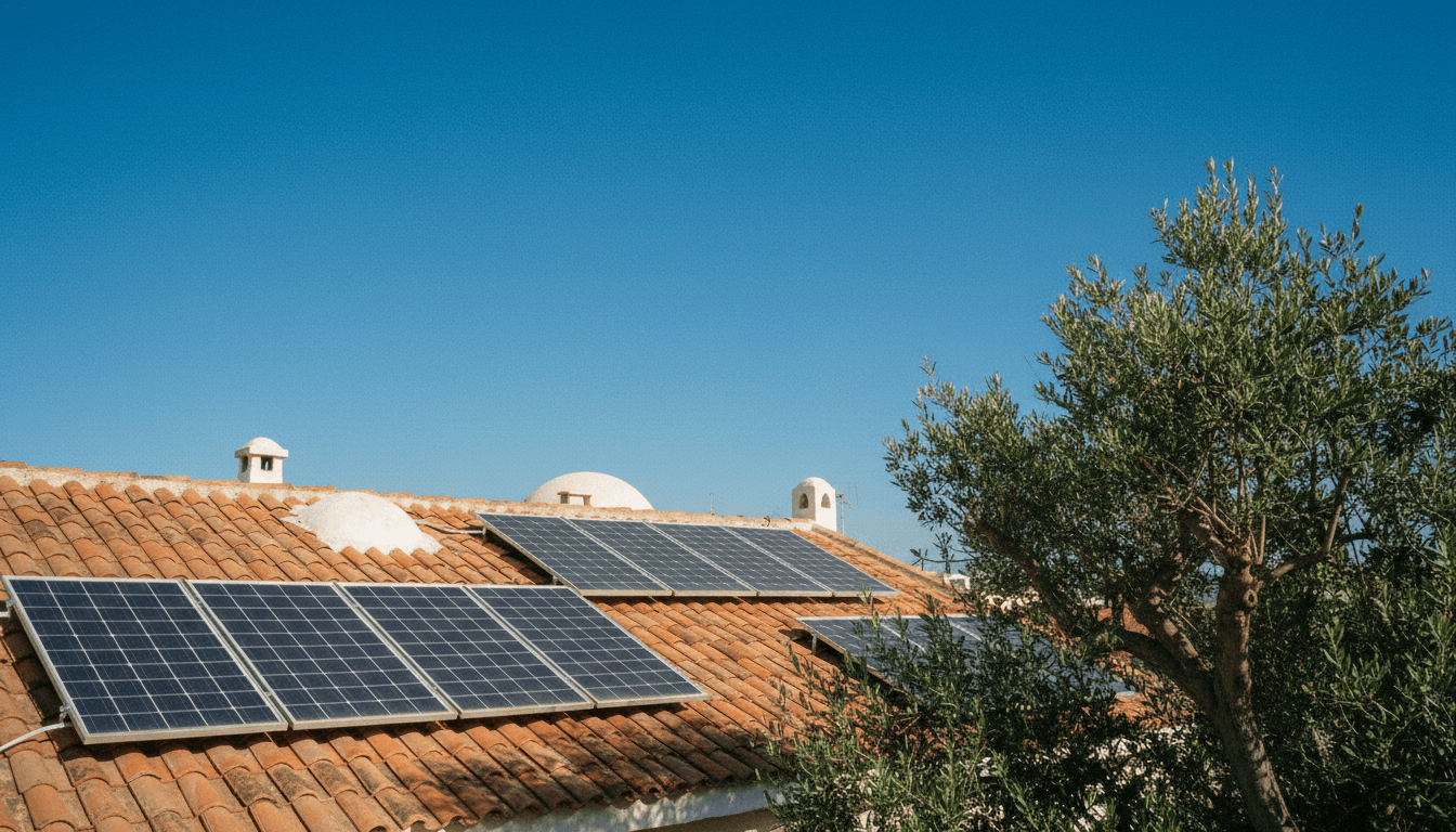 Volta Energy installer faisant visiter une installation solaire sur un toit à Sousse