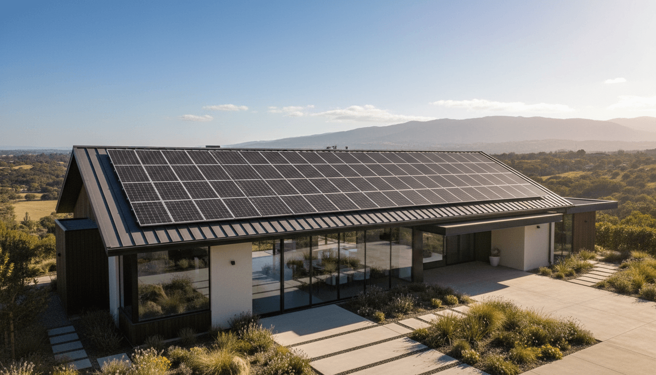 Panneaux solaires sur toit de maison à Sousse
