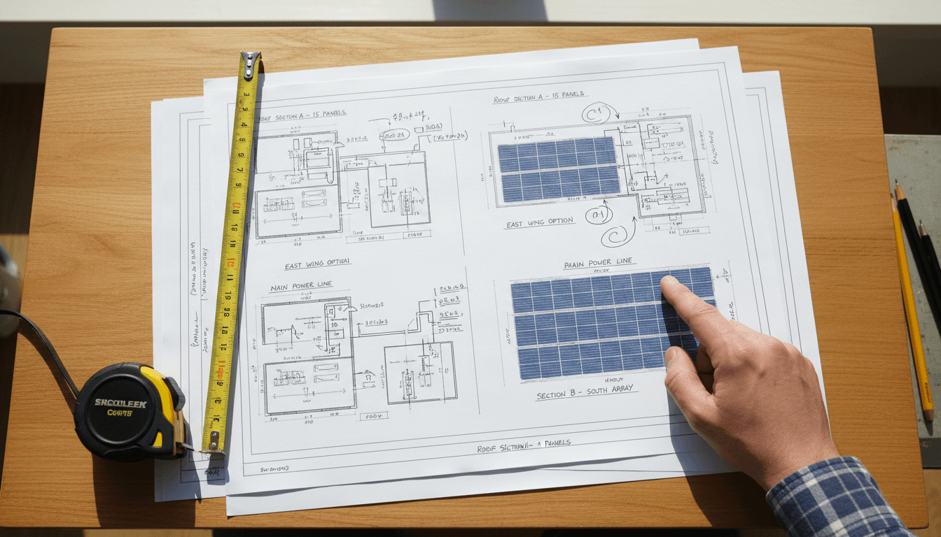 Plan personnalisé d'installation solaire sur table