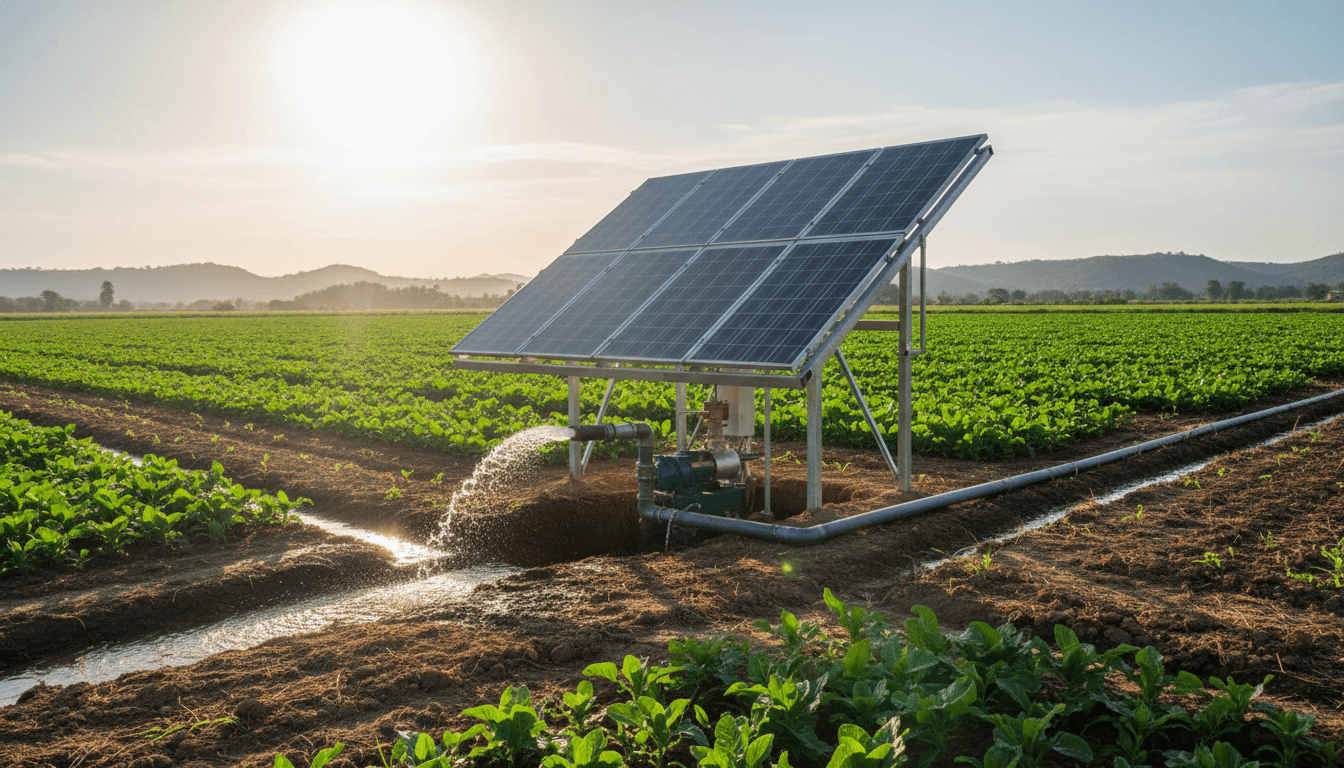 Pompage solaire agricole pour irrigation des champs